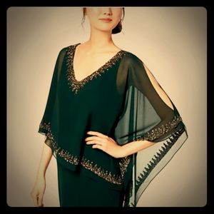 JKara size 6 in Hunter Green with bead detailing